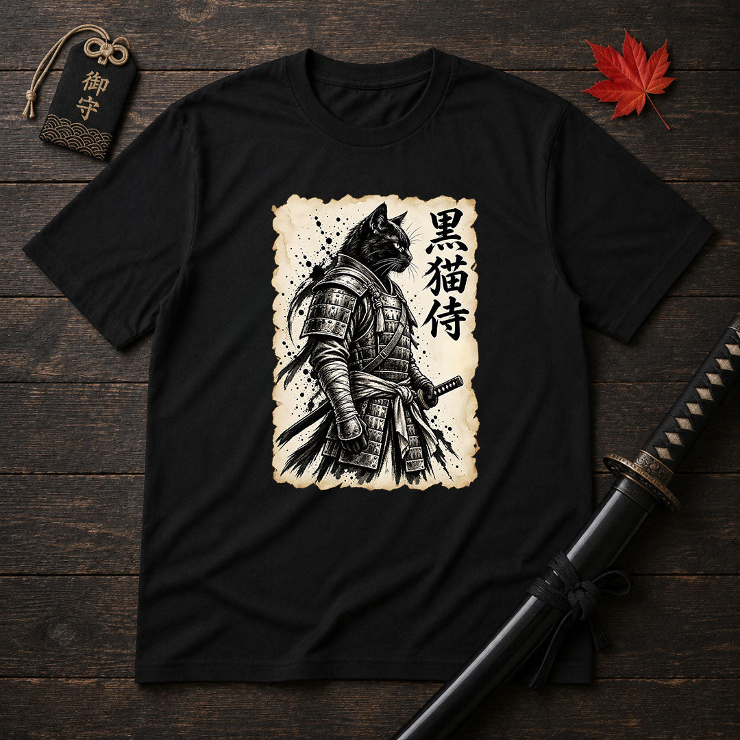 Black Cat Samurai T-Shirt