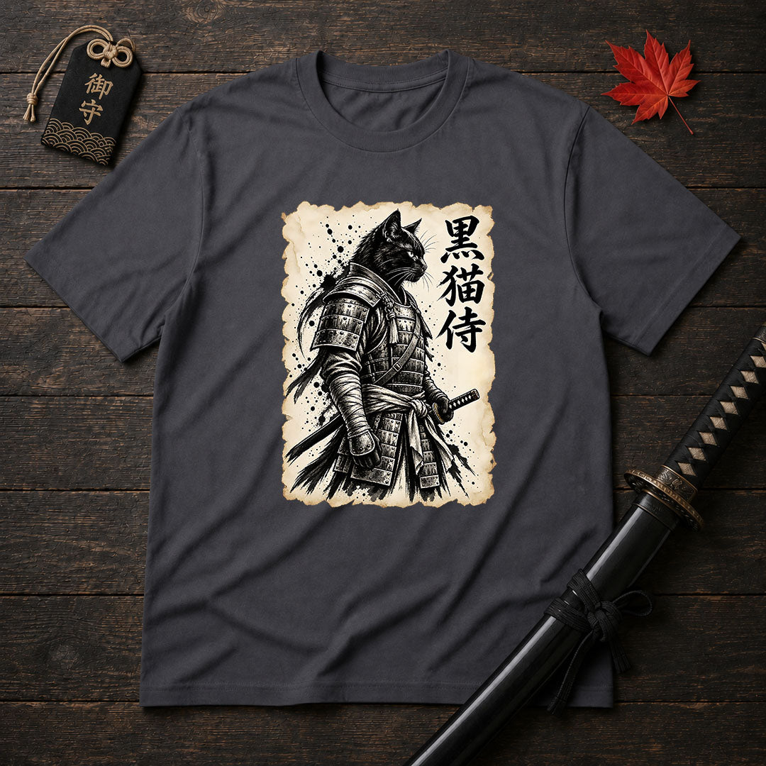 Black Cat Samurai T-Shirt