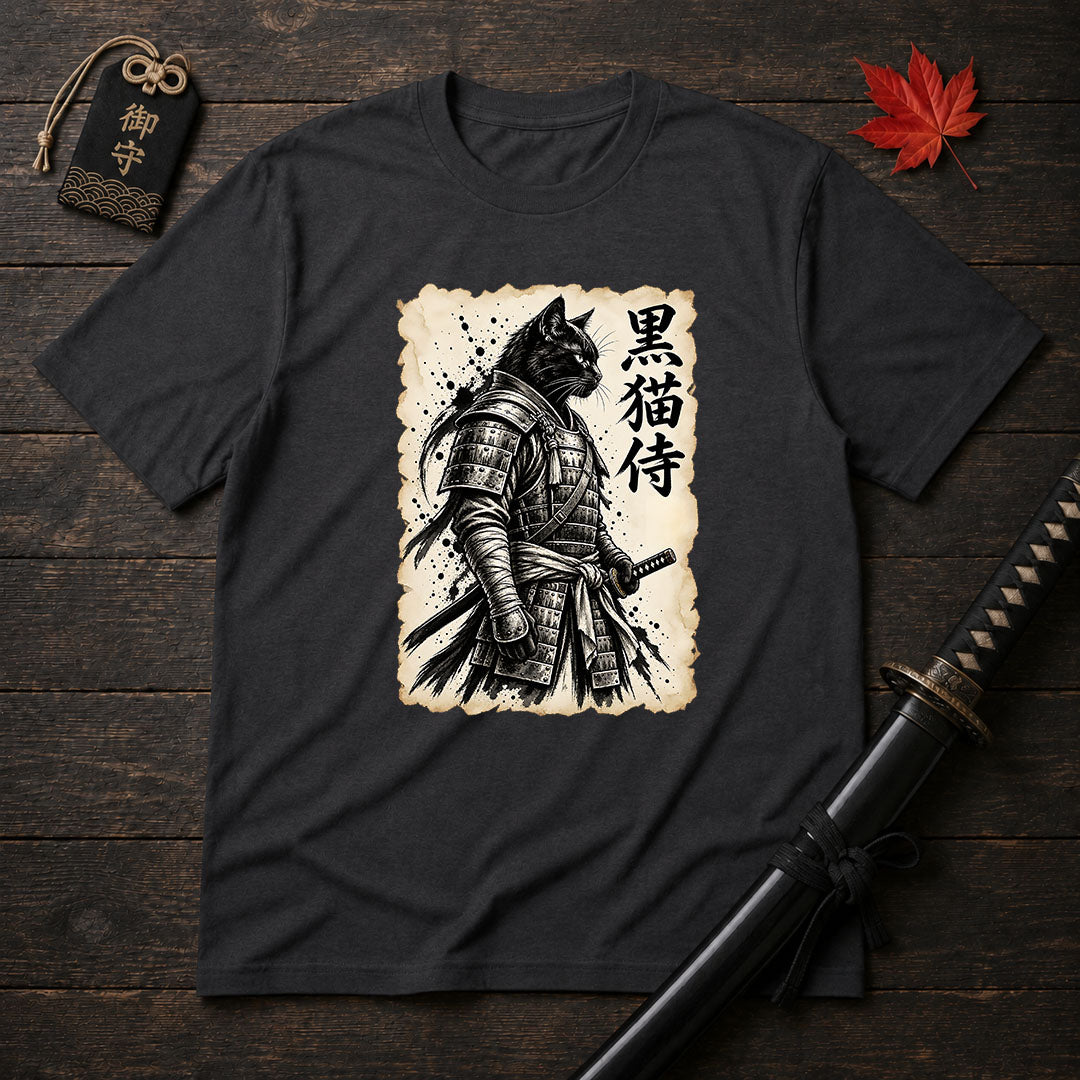 Black Cat Samurai T-Shirt