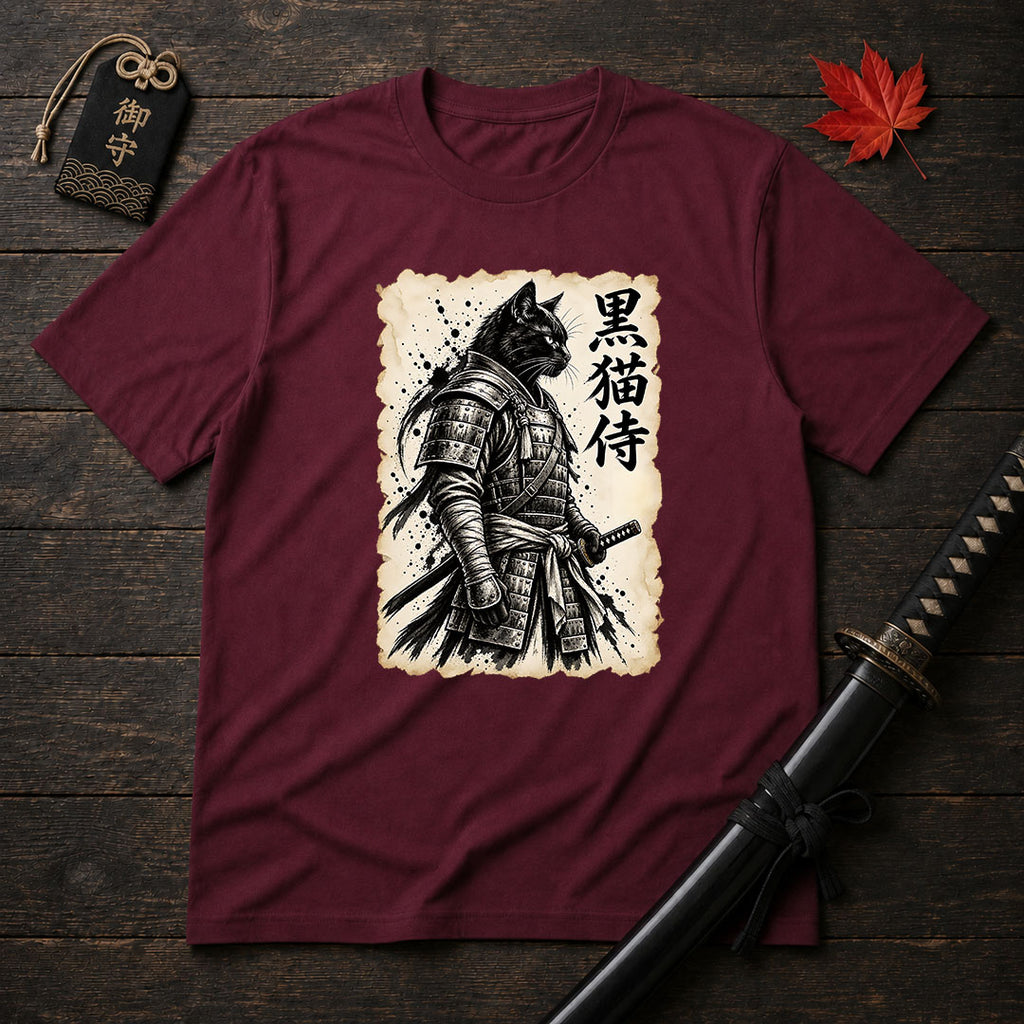 Black Cat Samurai T-Shirt