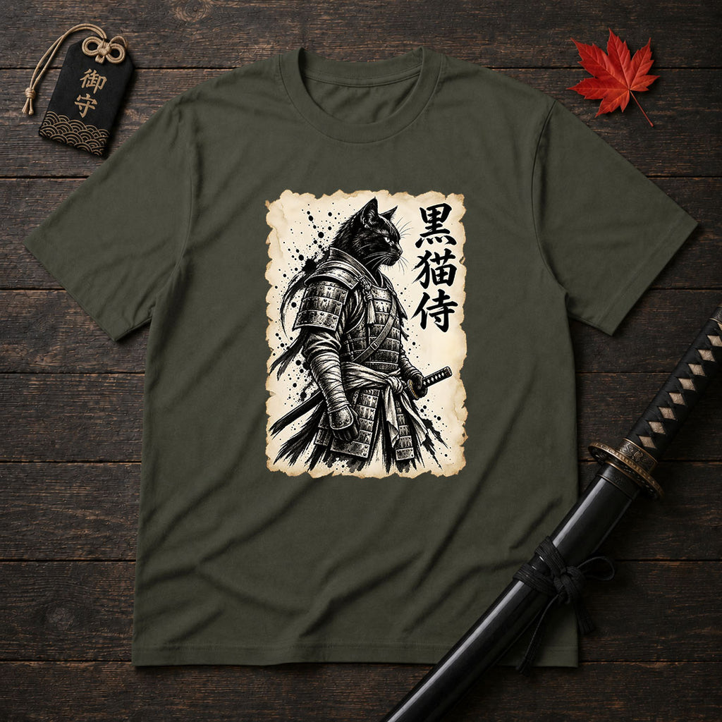 Black Cat Samurai T-Shirt