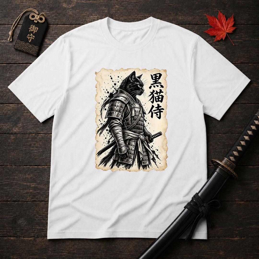 Black Cat Samurai T-Shirt