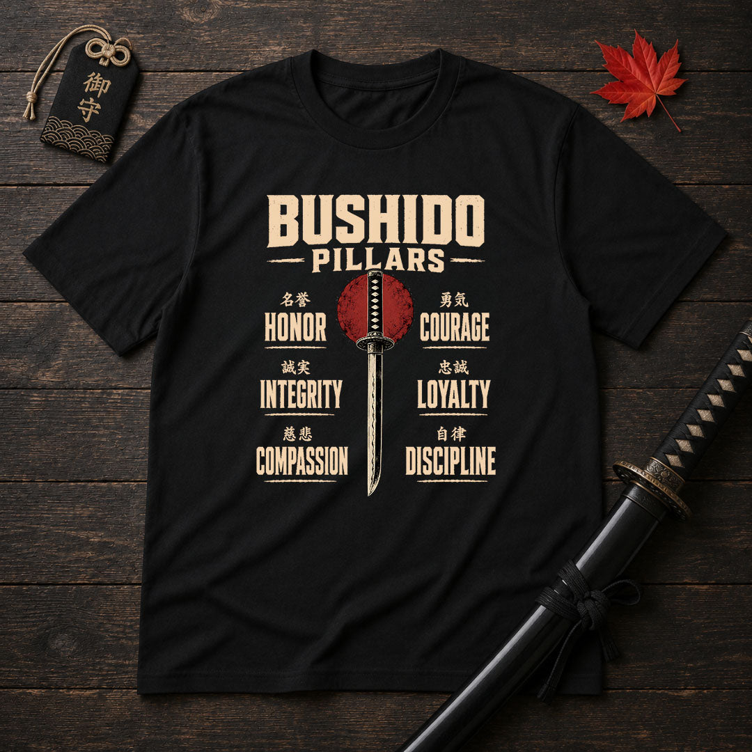 Bushido Pillars Samurai T-Shirt