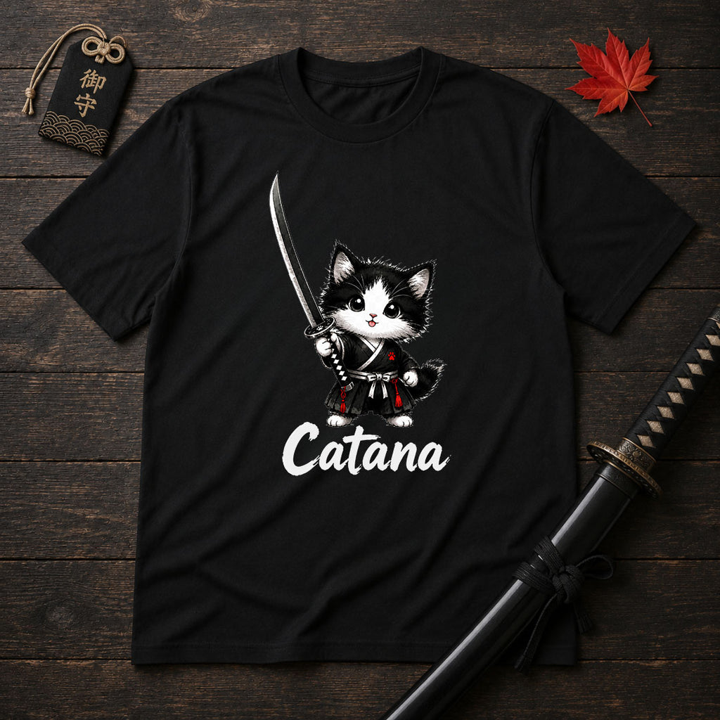 Catana Samurai Kitten T-Shirt