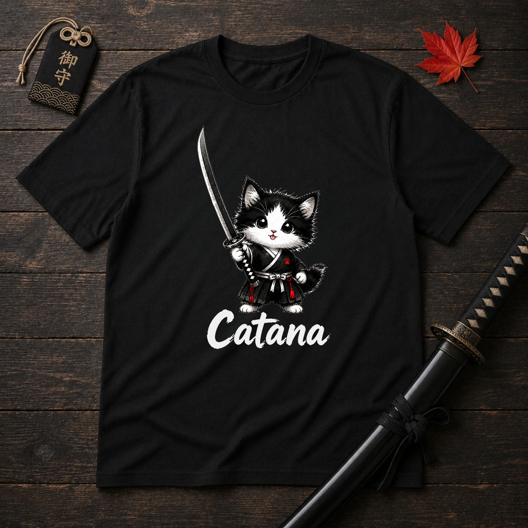 Catana Samurai Kitten T-Shirt