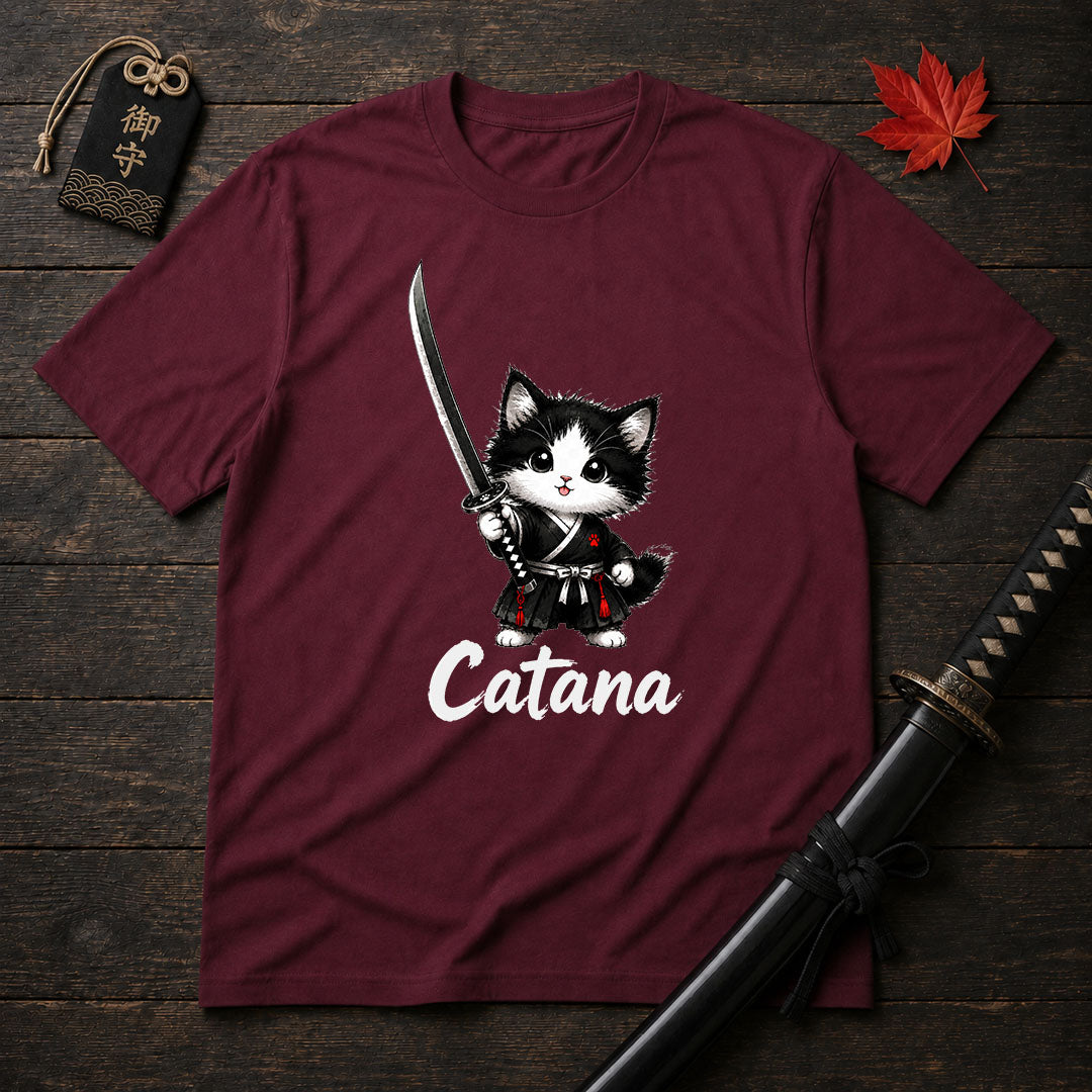Catana Samurai Kitten T-Shirt