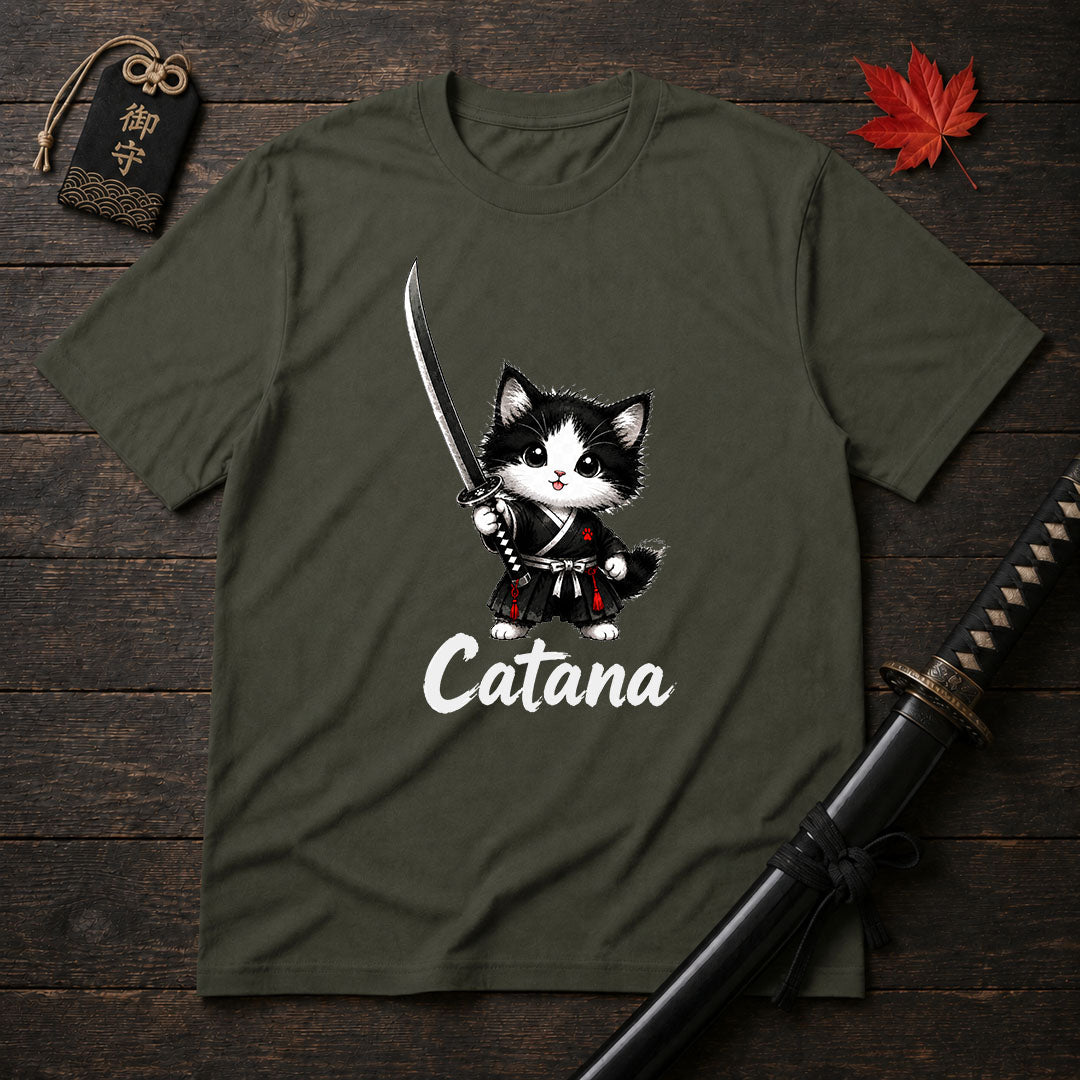 Catana Samurai Kitten T-Shirt