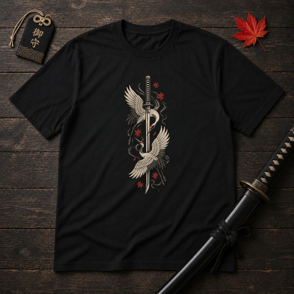 Cranes And Katana T-Shirt
