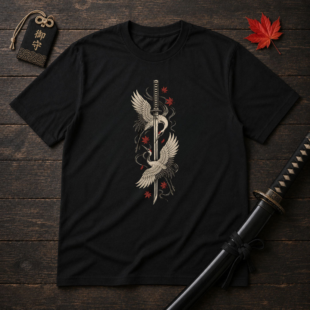Cranes And Katana T-Shirt