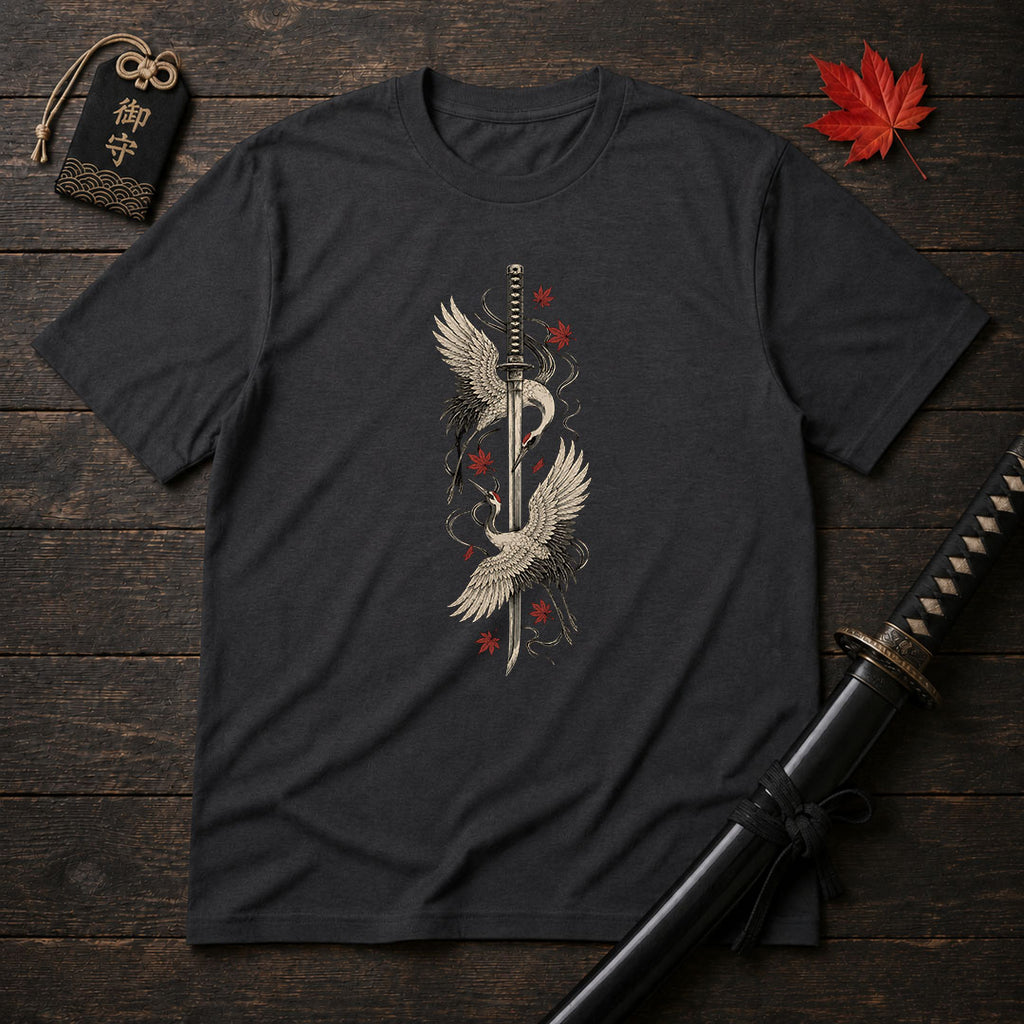 Cranes And Katana T-Shirt