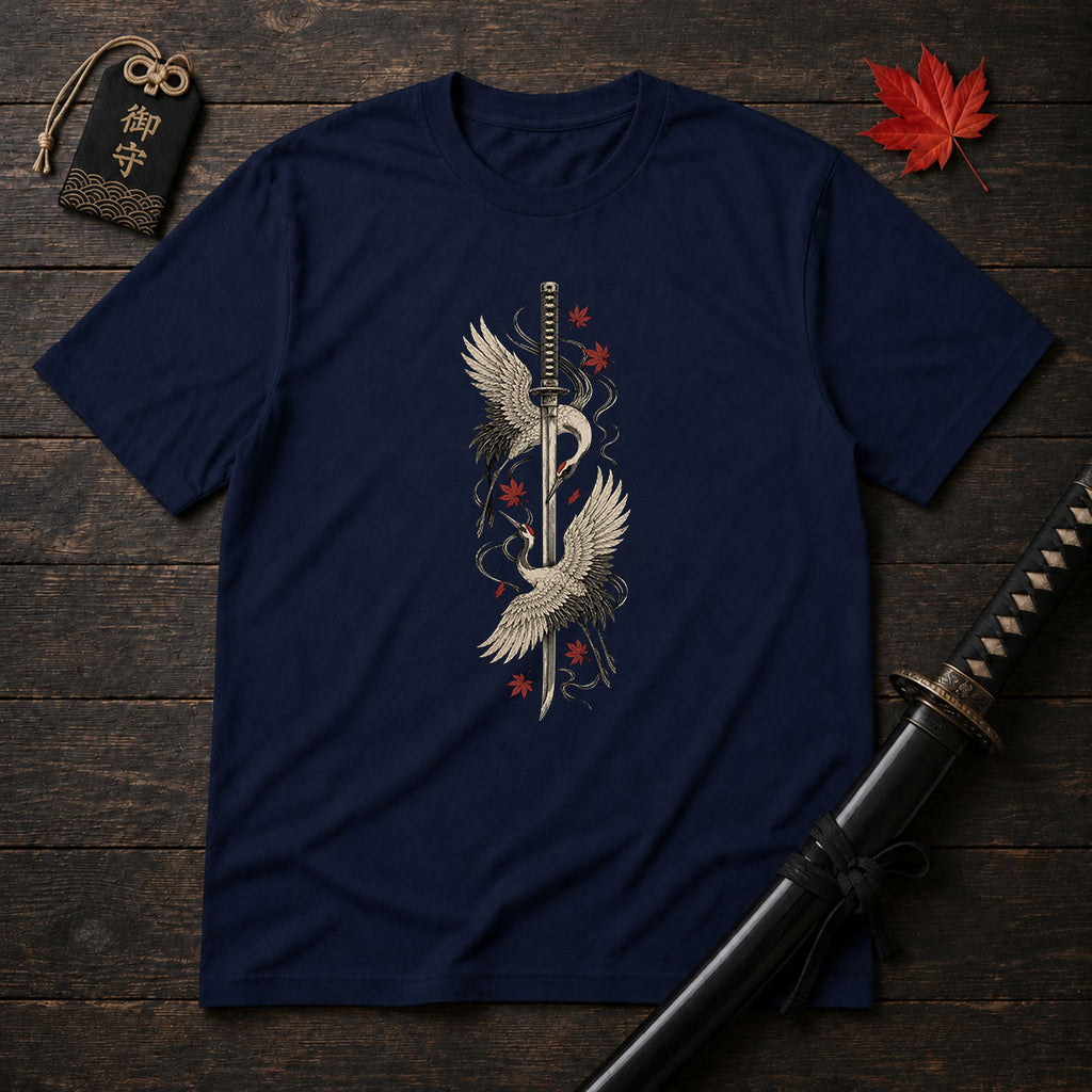 Cranes And Katana T-Shirt
