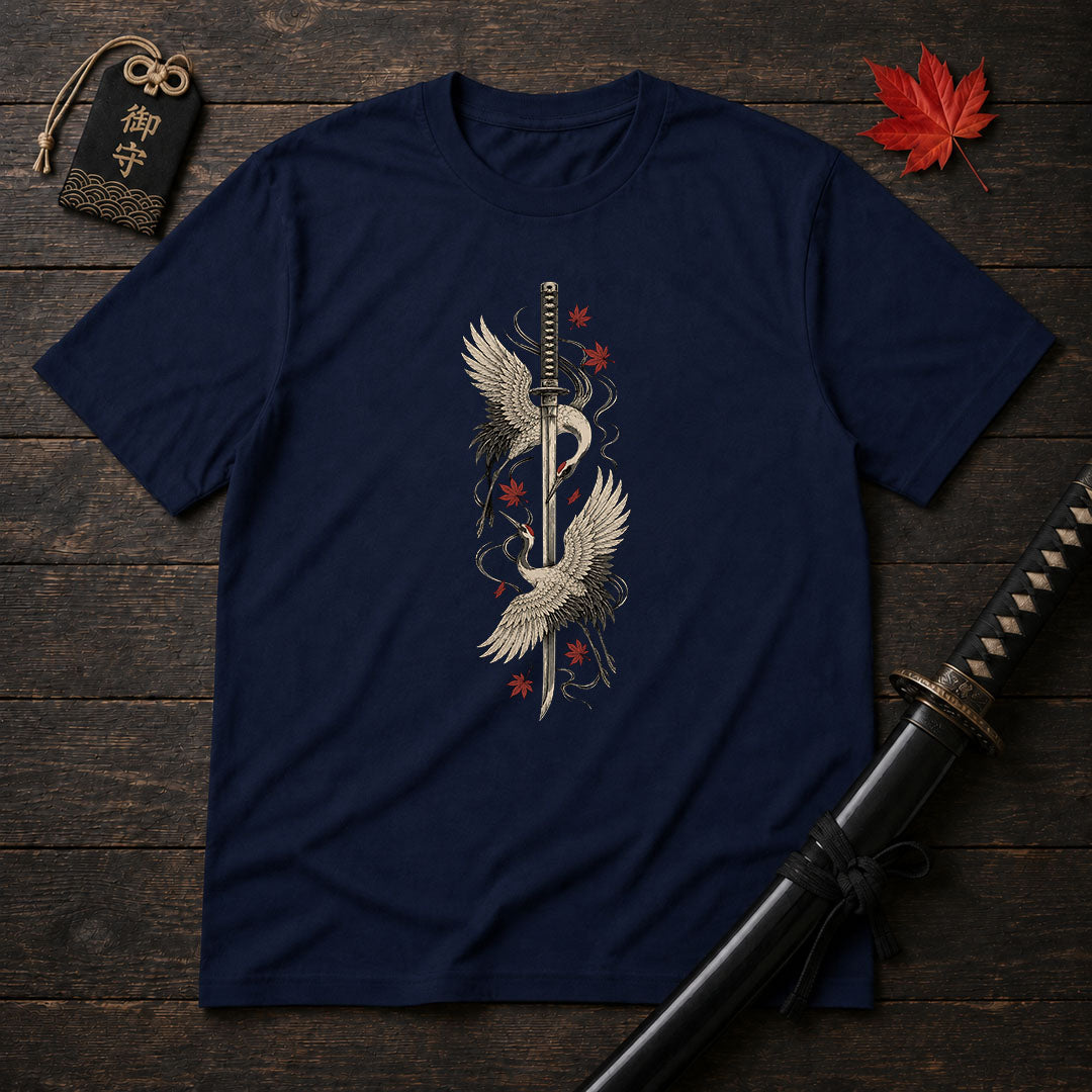 Cranes And Katana T-Shirt