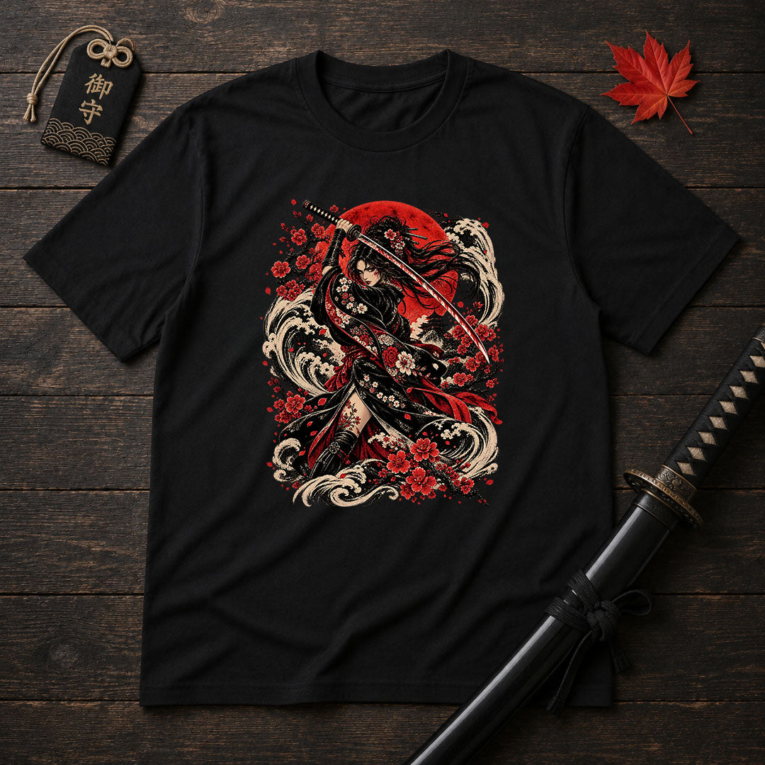 Crimson Sakura Samurai T-Shirt