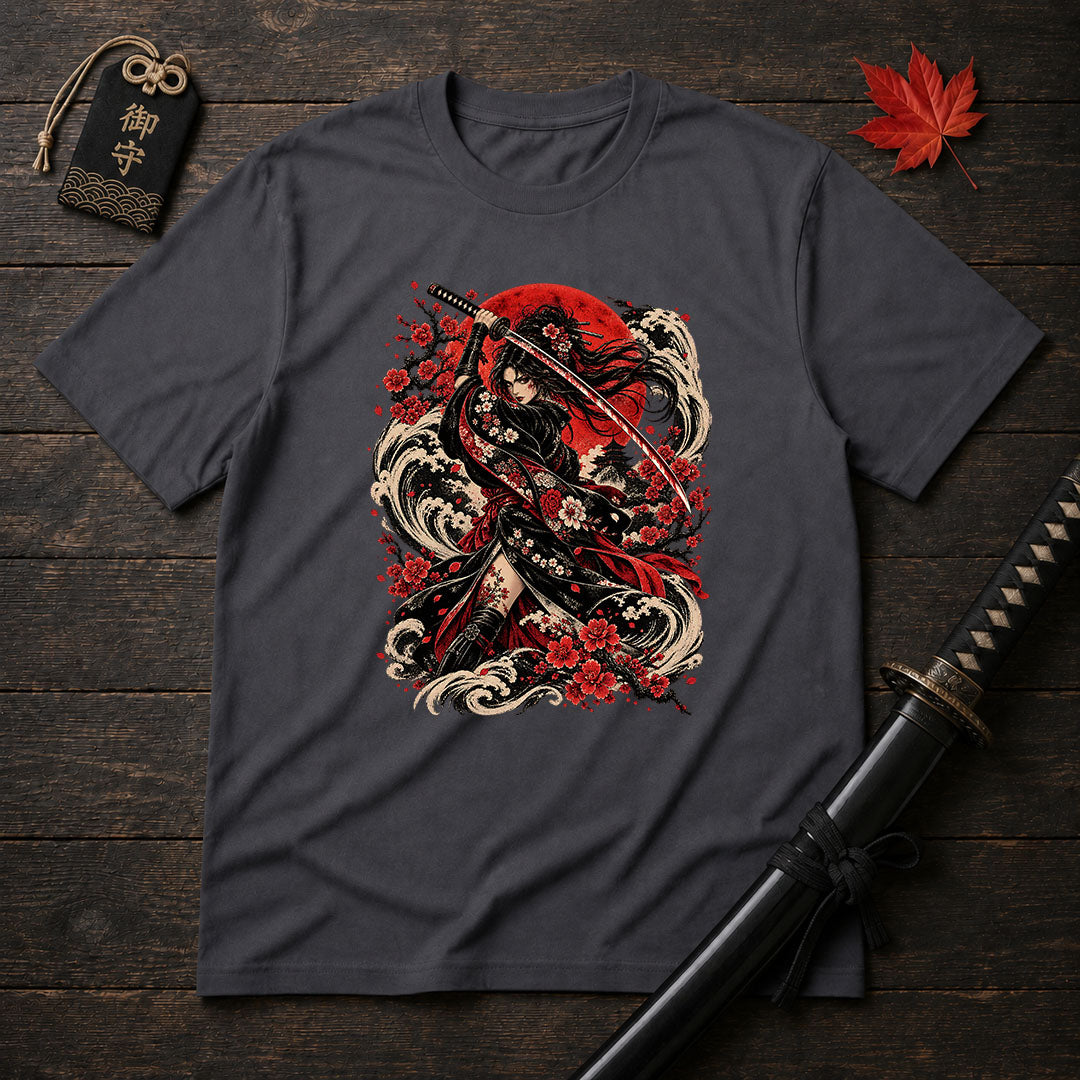 Crimson Sakura Samurai T-Shirt