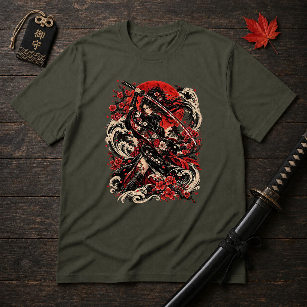 Crimson Sakura Samurai T-Shirt