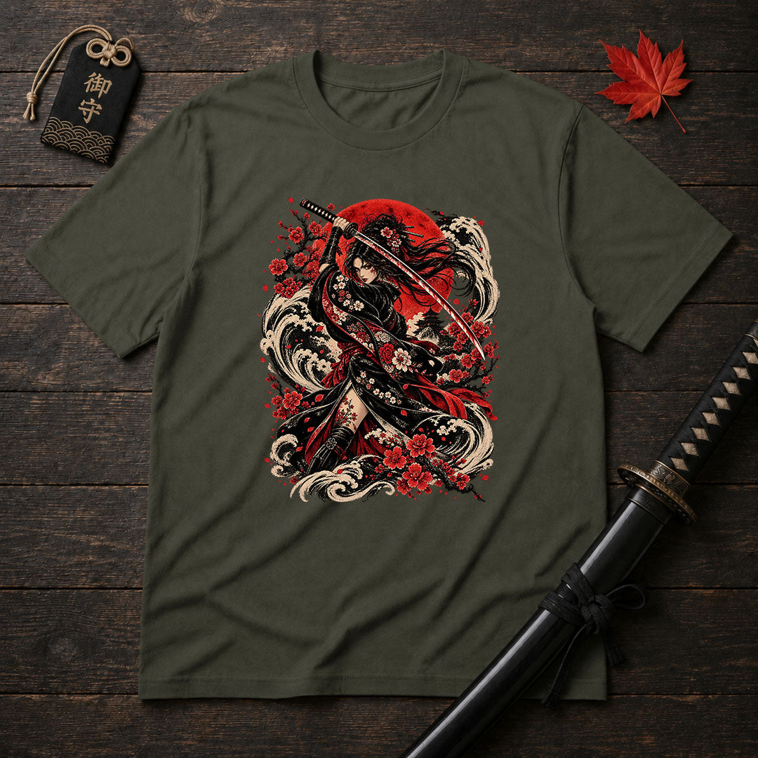 Crimson Sakura Samurai T-Shirt
