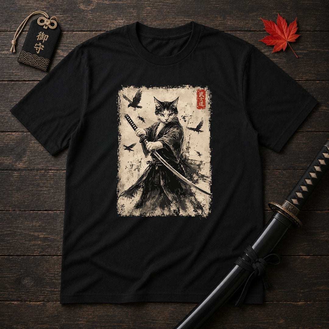 Feline Ronin Swordmaster T-Shirt