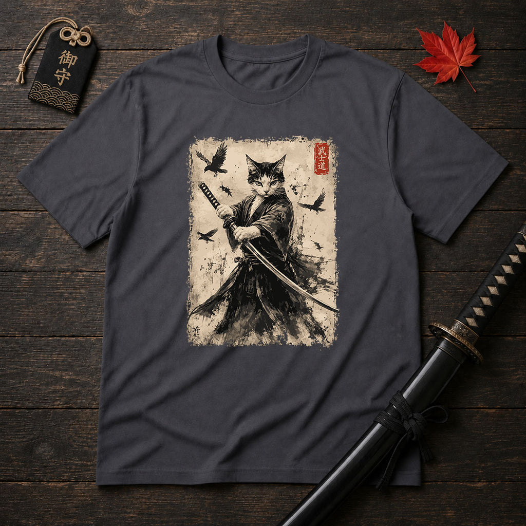 Feline Ronin Swordmaster T-Shirt