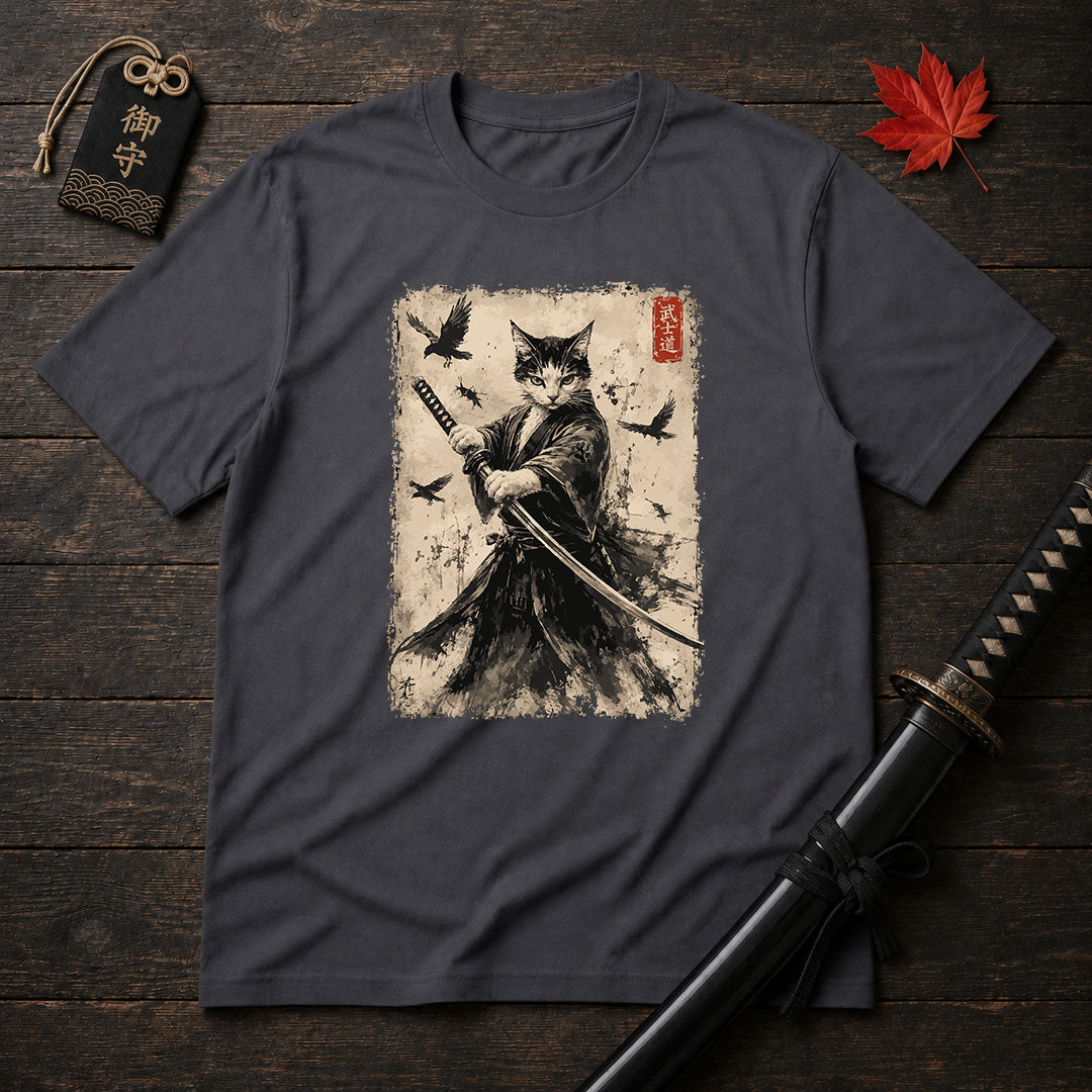 Feline Ronin Swordmaster T-Shirt