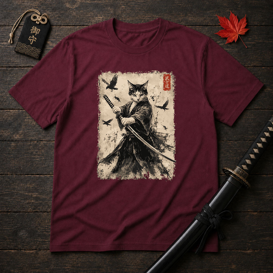 Feline Ronin Swordmaster T-Shirt