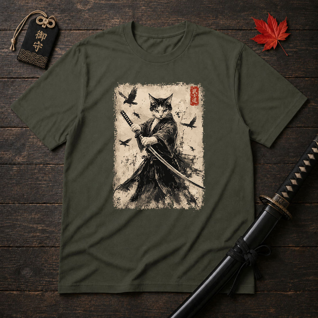 Feline Ronin Swordmaster T-Shirt