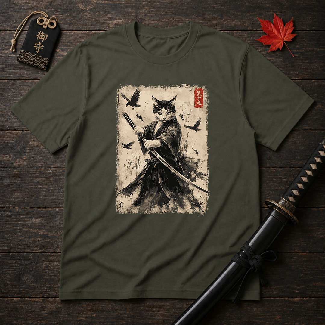 Feline Ronin Swordmaster T-Shirt