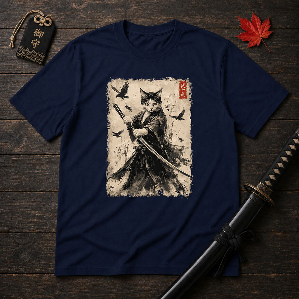 Feline Ronin Swordmaster T-Shirt
