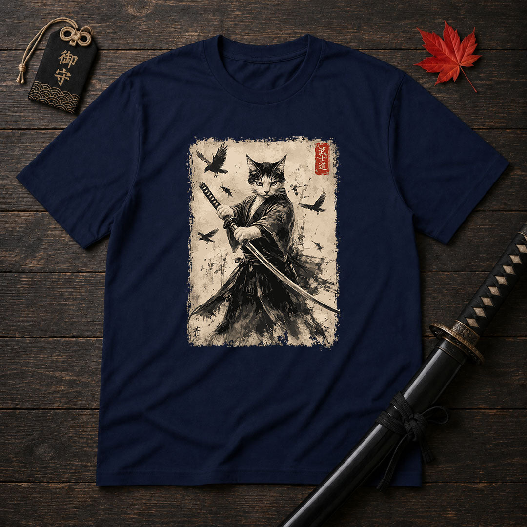 Feline Ronin Swordmaster T-Shirt