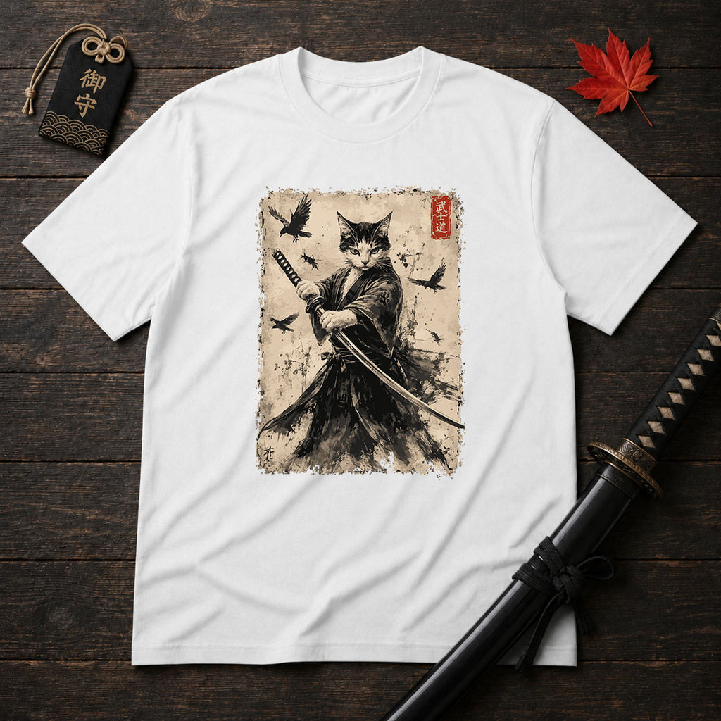 Feline Ronin Swordmaster T-Shirt
