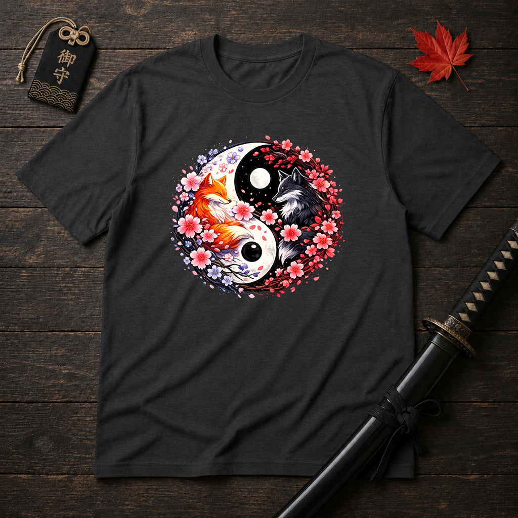 Fox And Wolf Yin Yang T-Shirt