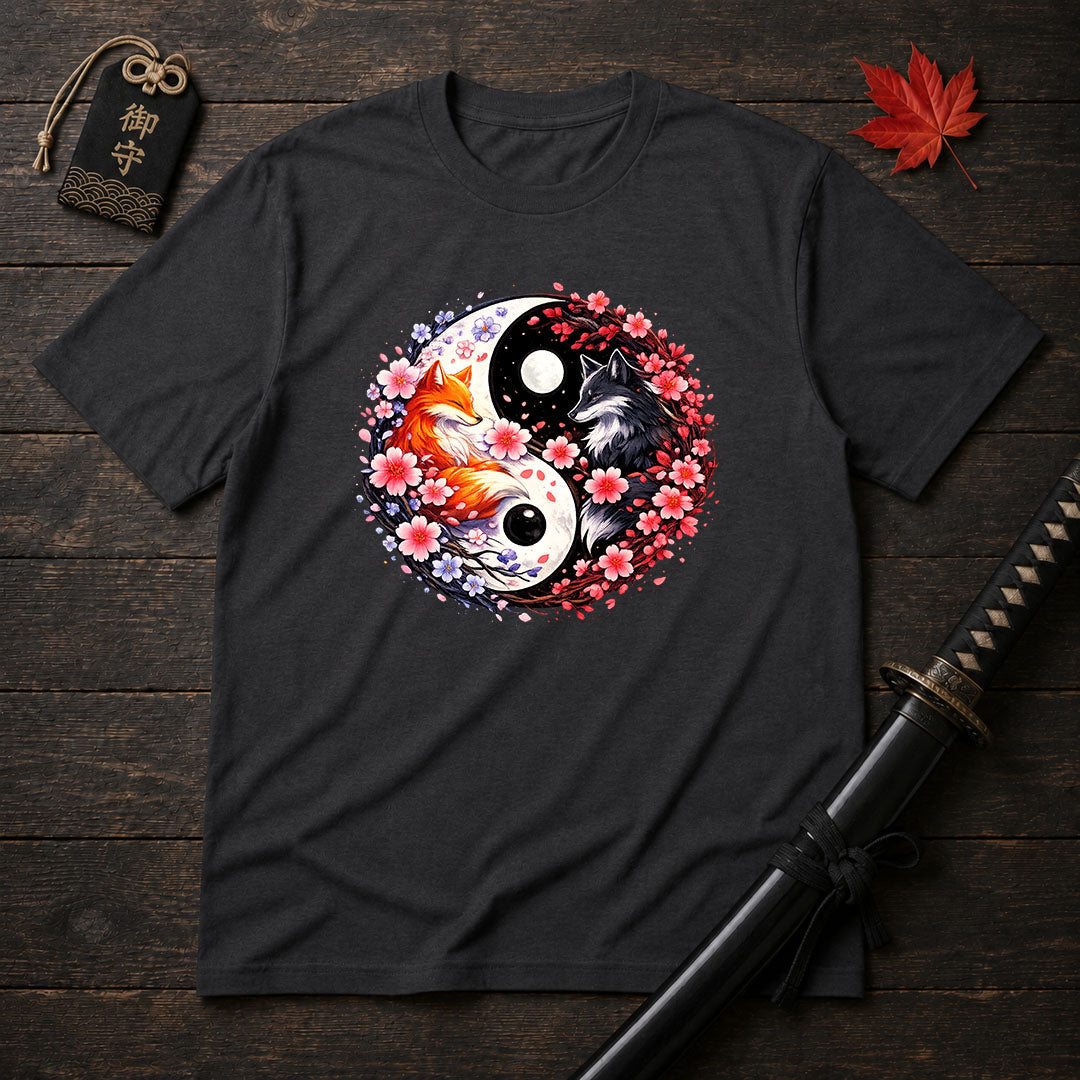 Fox And Wolf Yin Yang T-Shirt