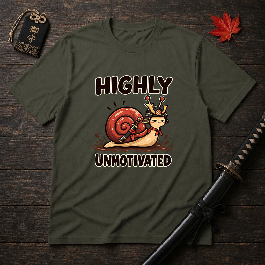 Highly Unmotivated Samurai Snail T-Shirt