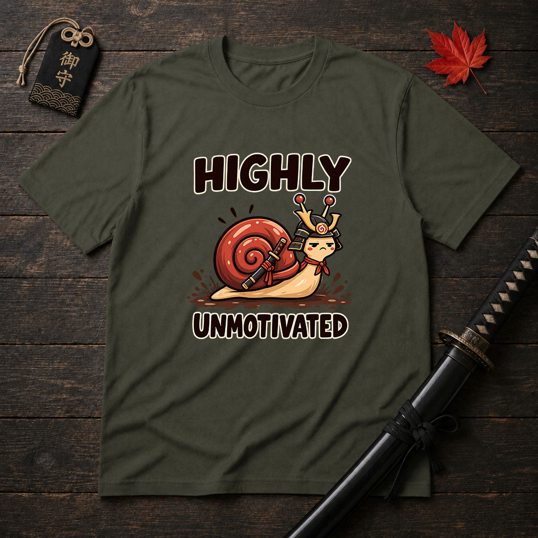 Highly Unmotivated Samurai Snail T-Shirt