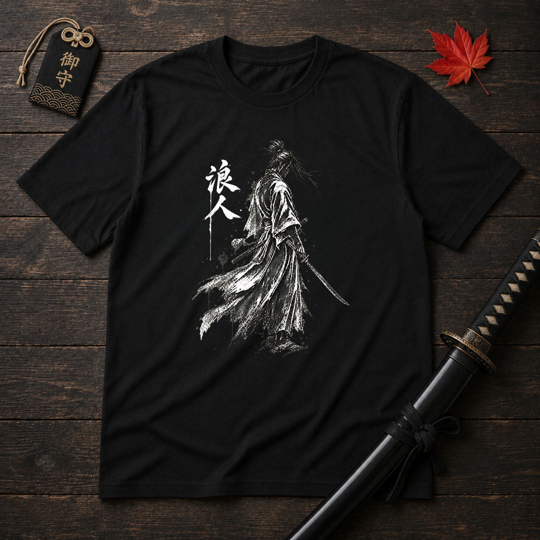 Ink Brush Samurai Silhouette T-Shirt
