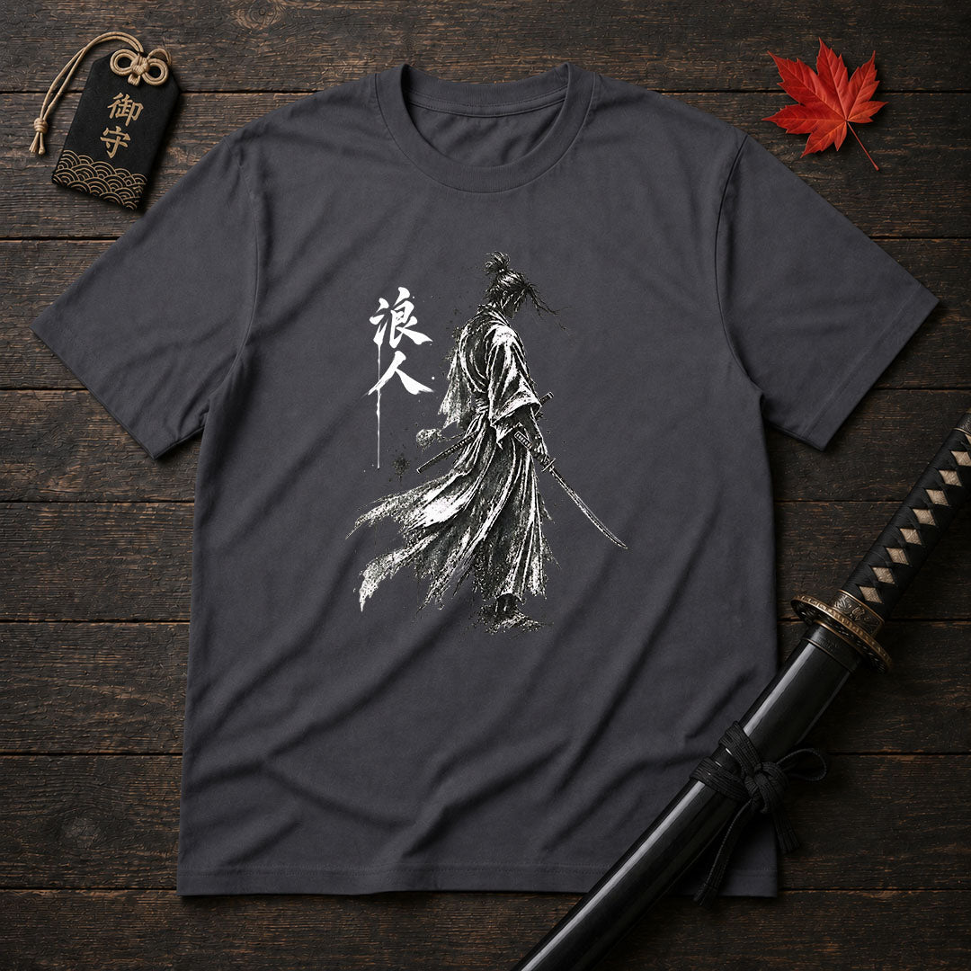 Ink Brush Samurai Silhouette T-Shirt