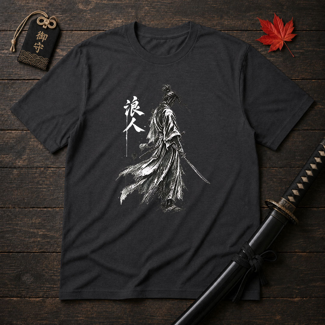 Ink Brush Samurai Silhouette T-Shirt