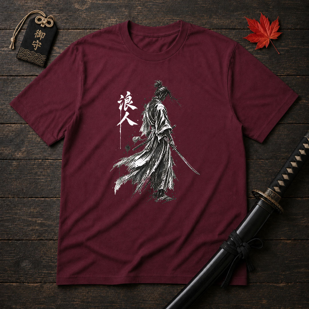Ink Brush Samurai Silhouette T-Shirt