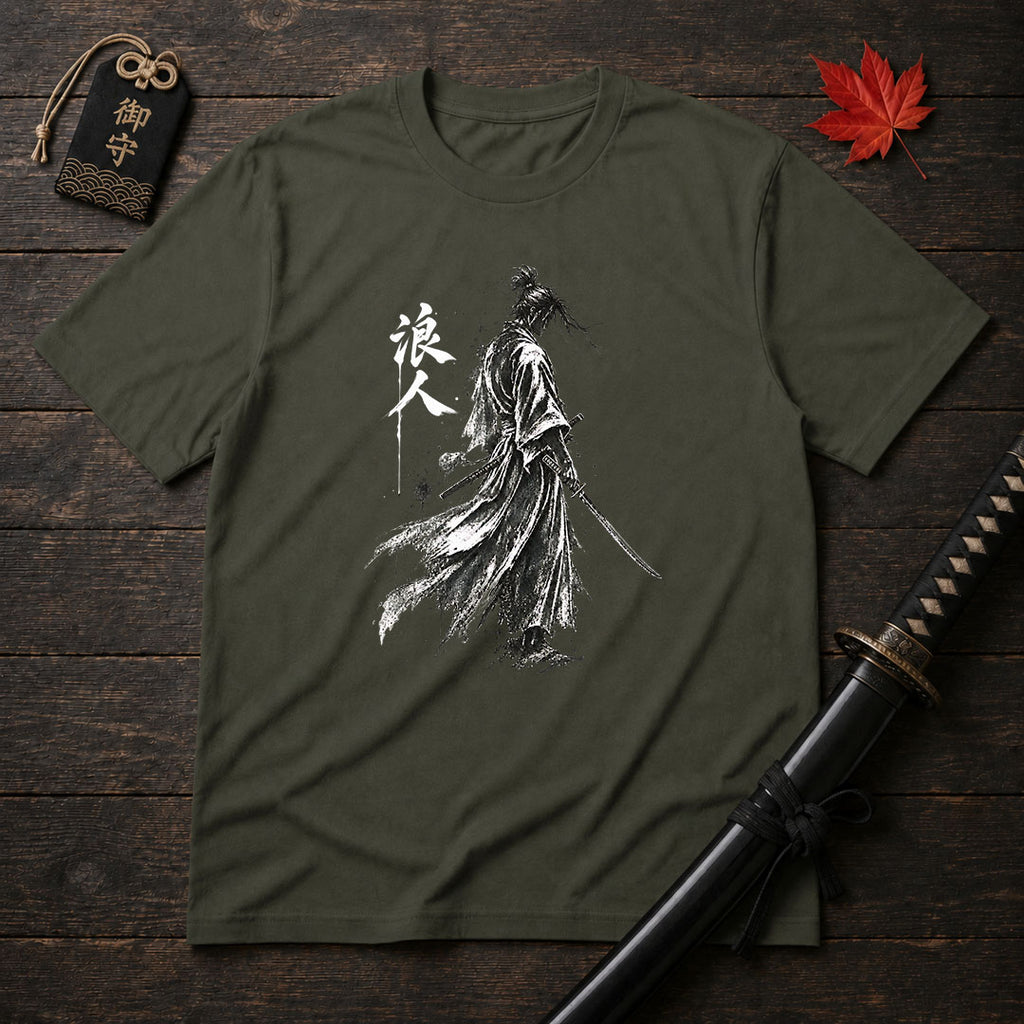 Ink Brush Samurai Silhouette T-Shirt