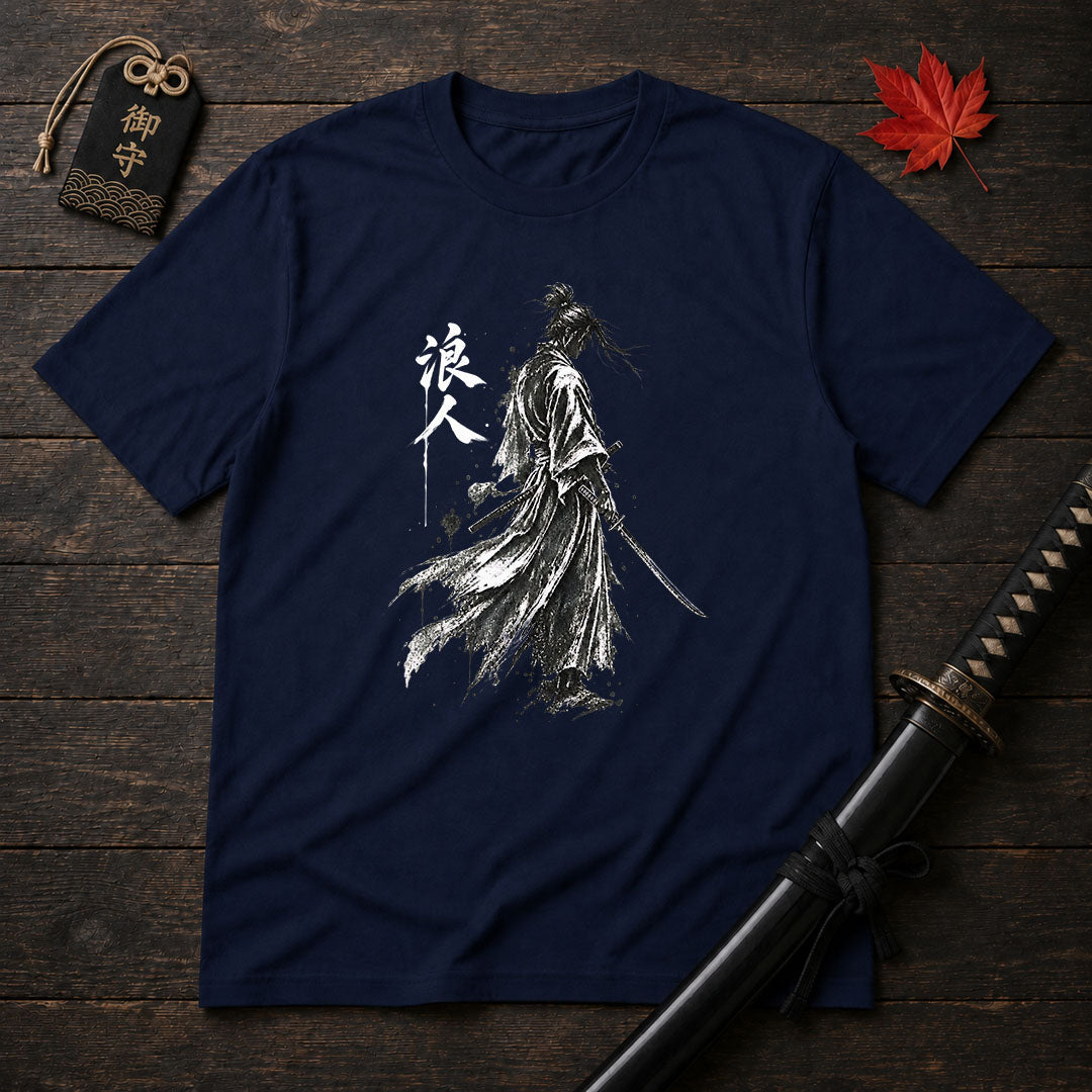 Ink Brush Samurai Silhouette T-Shirt