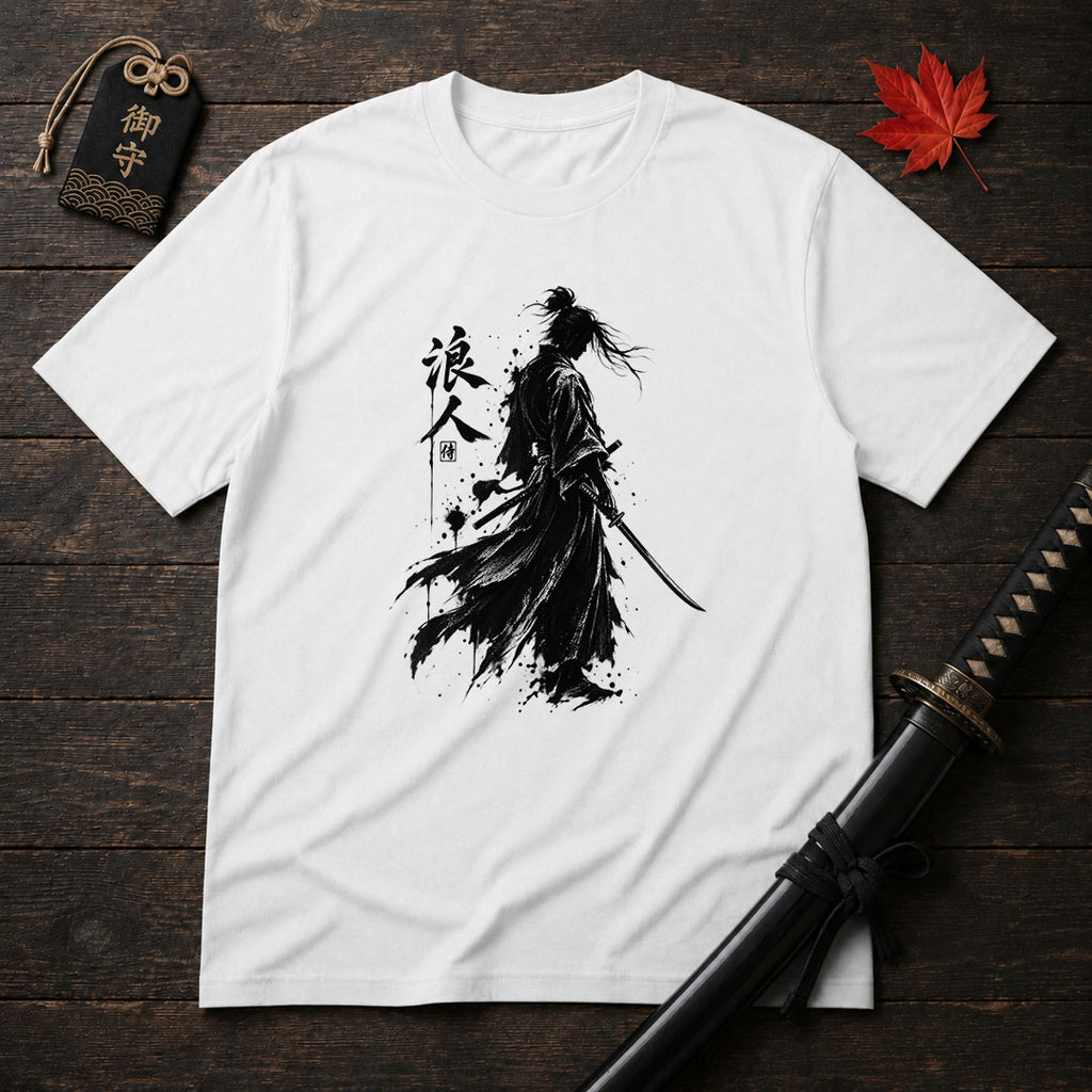 Ink Brush Samurai Silhouette T-Shirt