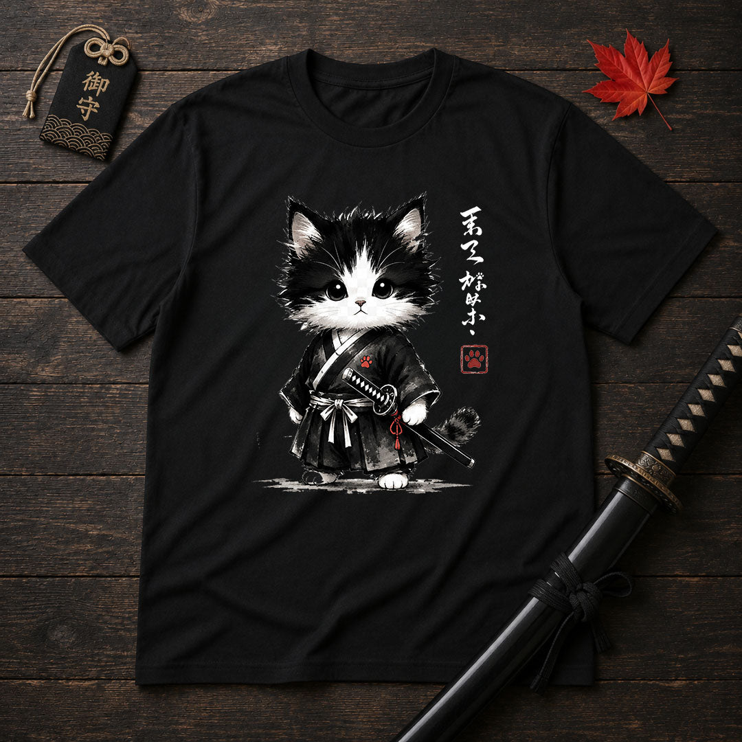 Kawaii Cat Ronin T-Shirt