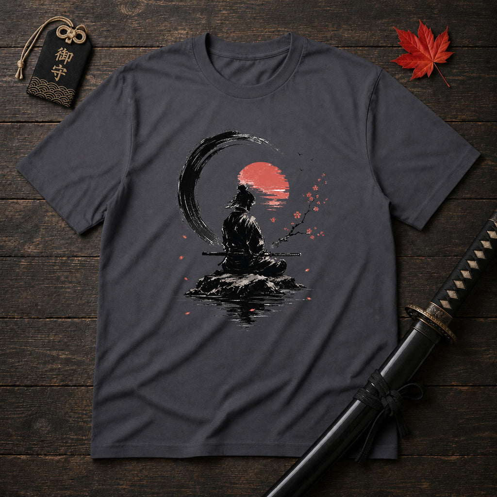 Meditating Samurai Silhouette T-Shirt