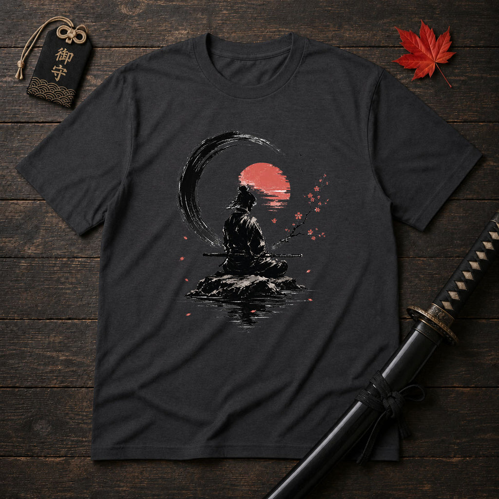 Meditating Samurai Silhouette T-Shirt