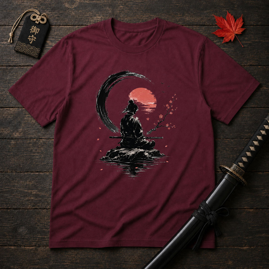 Meditating Samurai Silhouette T-Shirt