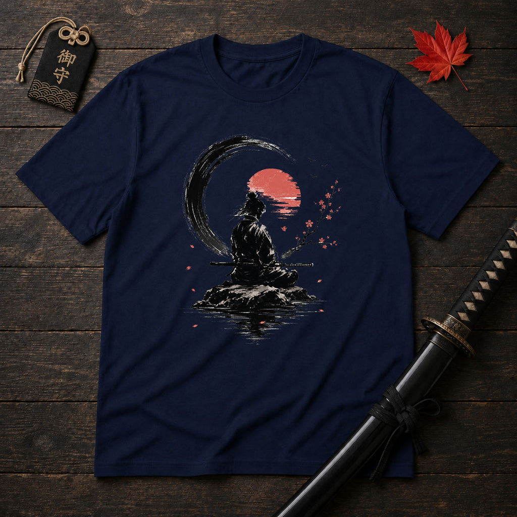 Meditating Samurai Silhouette T-Shirt
