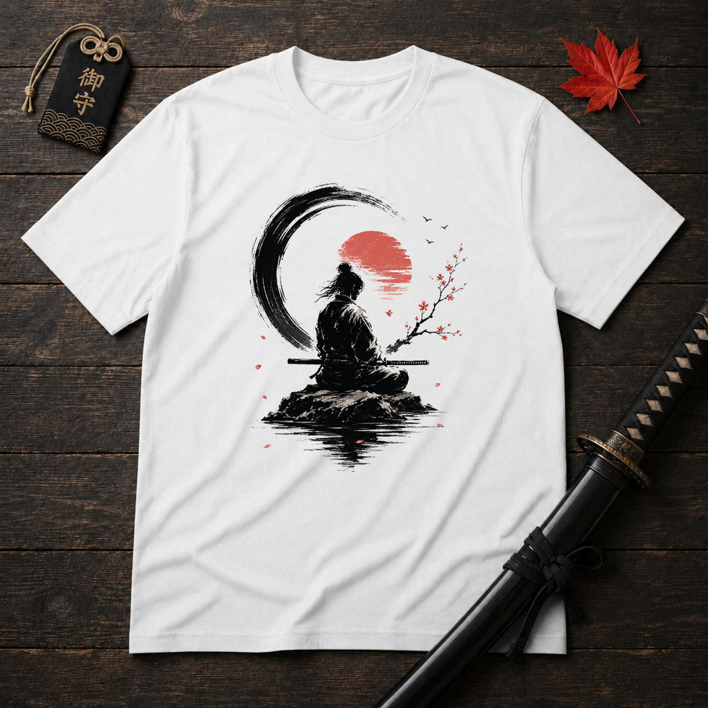 Meditating Samurai Silhouette T-Shirt
