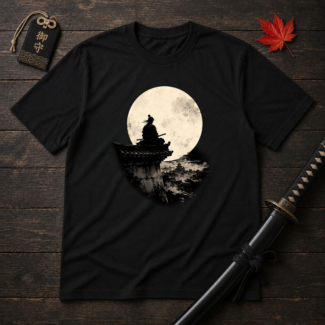 Moonlit Samurai Silhouette T-Shirt