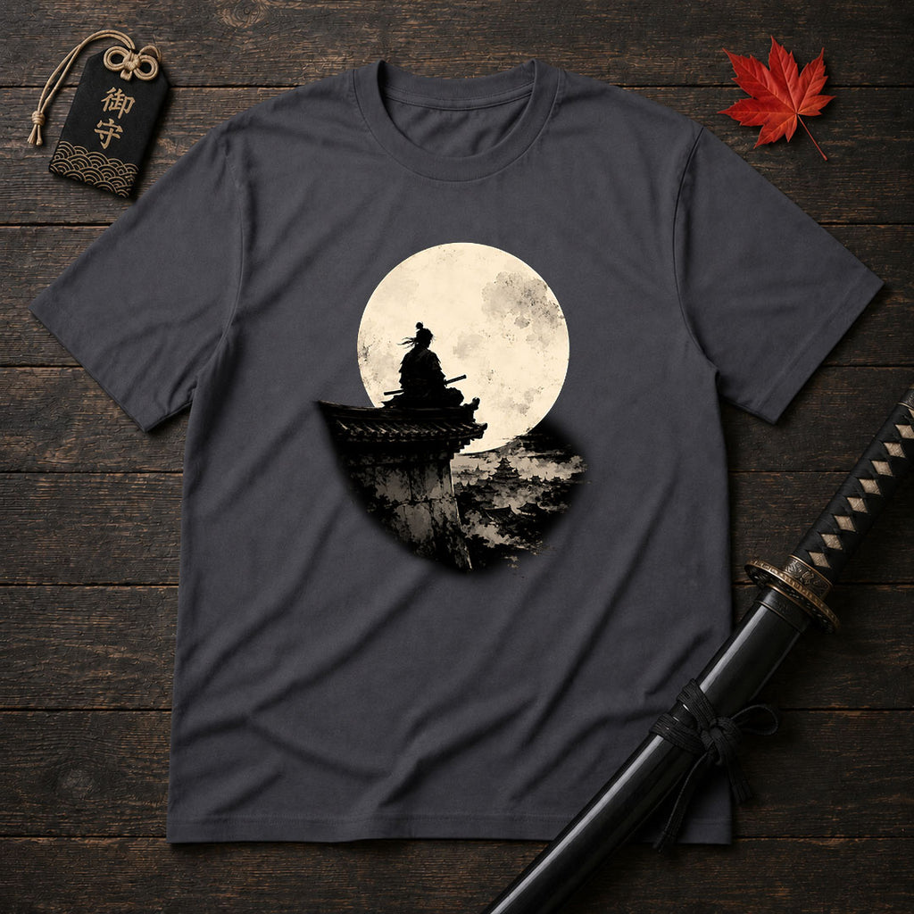 Moonlit Samurai Silhouette T-Shirt