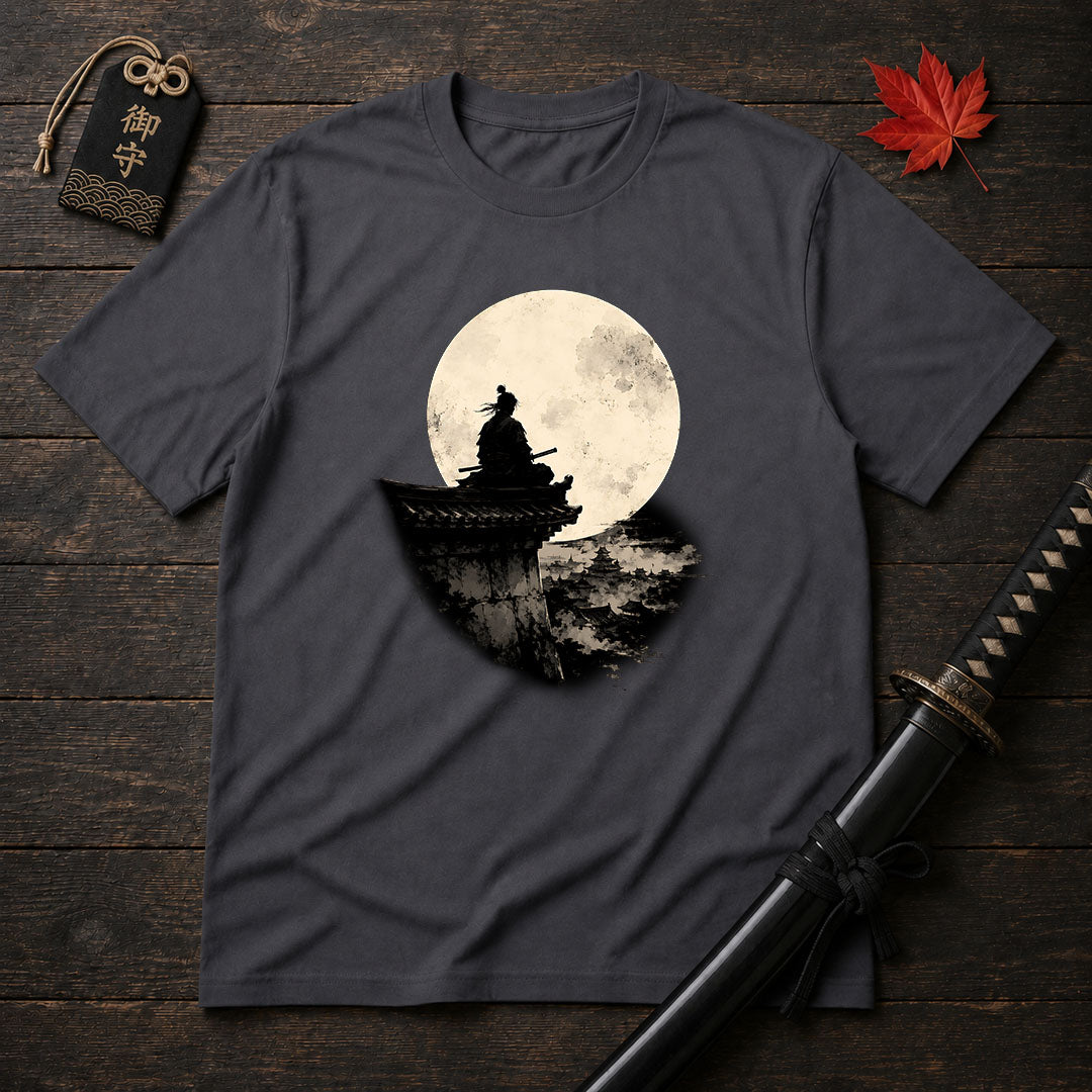 Moonlit Samurai Silhouette T-Shirt