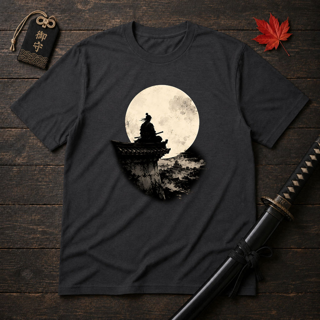 Moonlit Samurai Silhouette T-Shirt